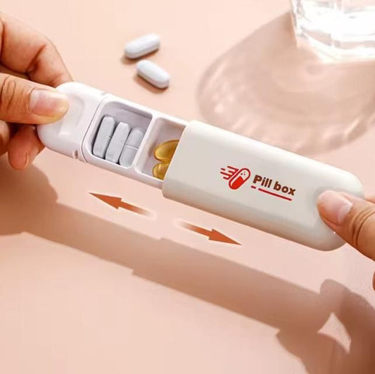 Three-Compartment Small Pill Organizer Box - Portable Daily Pill Dispenser, Leak-Proof