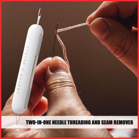 2-in-1 Needle Threader Tool - Automatic Sewing Threader & Cutter for All Needles
