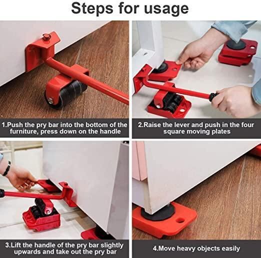 FurnitureMover Pro: Heavy-Duty Lifter Tool Set with Wheel Pads