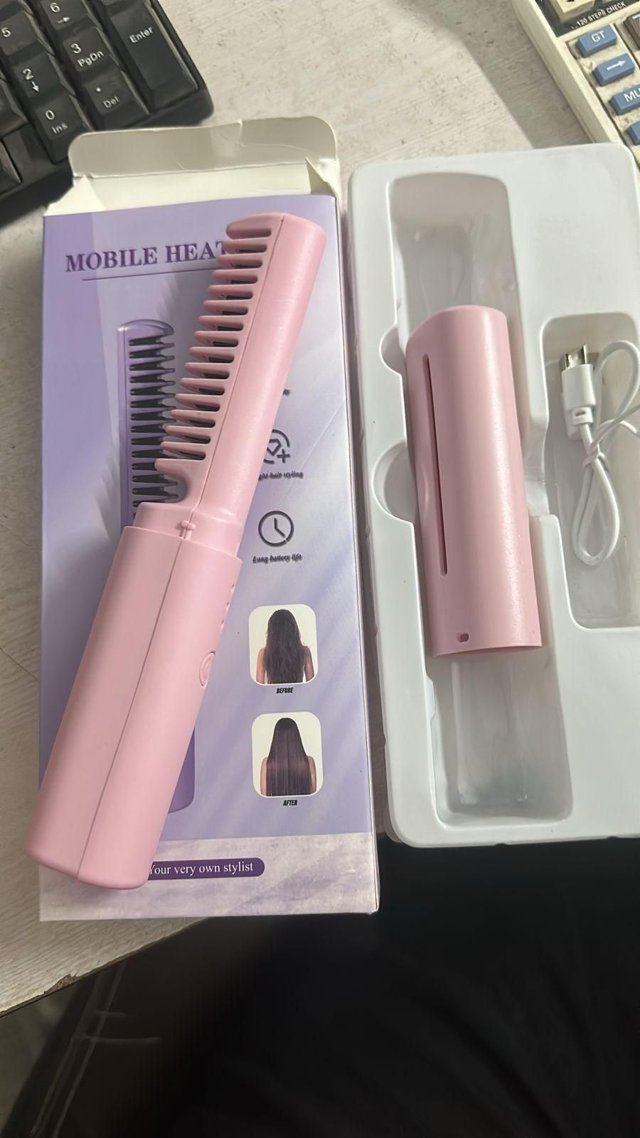 Meneflix Cordless Mini Hair Straightener: Travel-Ready Hot Comb