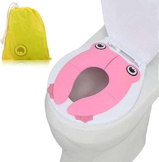 Folding Travel Toilet Seat - Portable Potty Adapter for Kids & Adults, Fits All Toilets