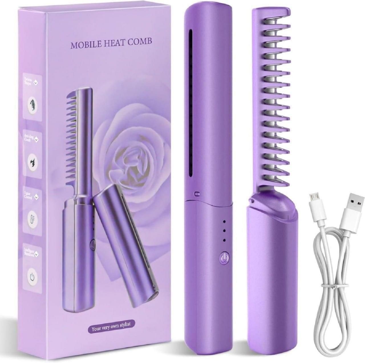 Meneflix Cordless Mini Hair Straightener: Travel-Ready Hot Comb