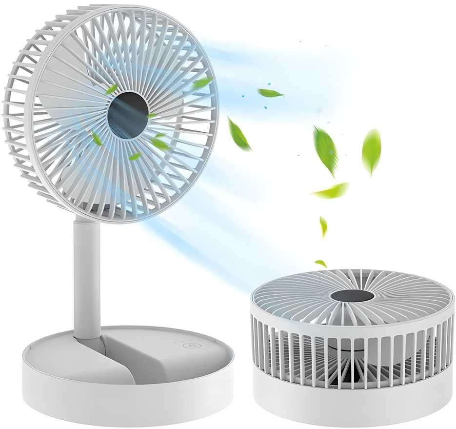 TurboBreeze Pro: Rechargeable High-Speed Desk Fan