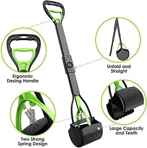 Folding Dog Poop Scooper - Portable, Leak-Proof Pet Waste Picker (Assorted Colors)