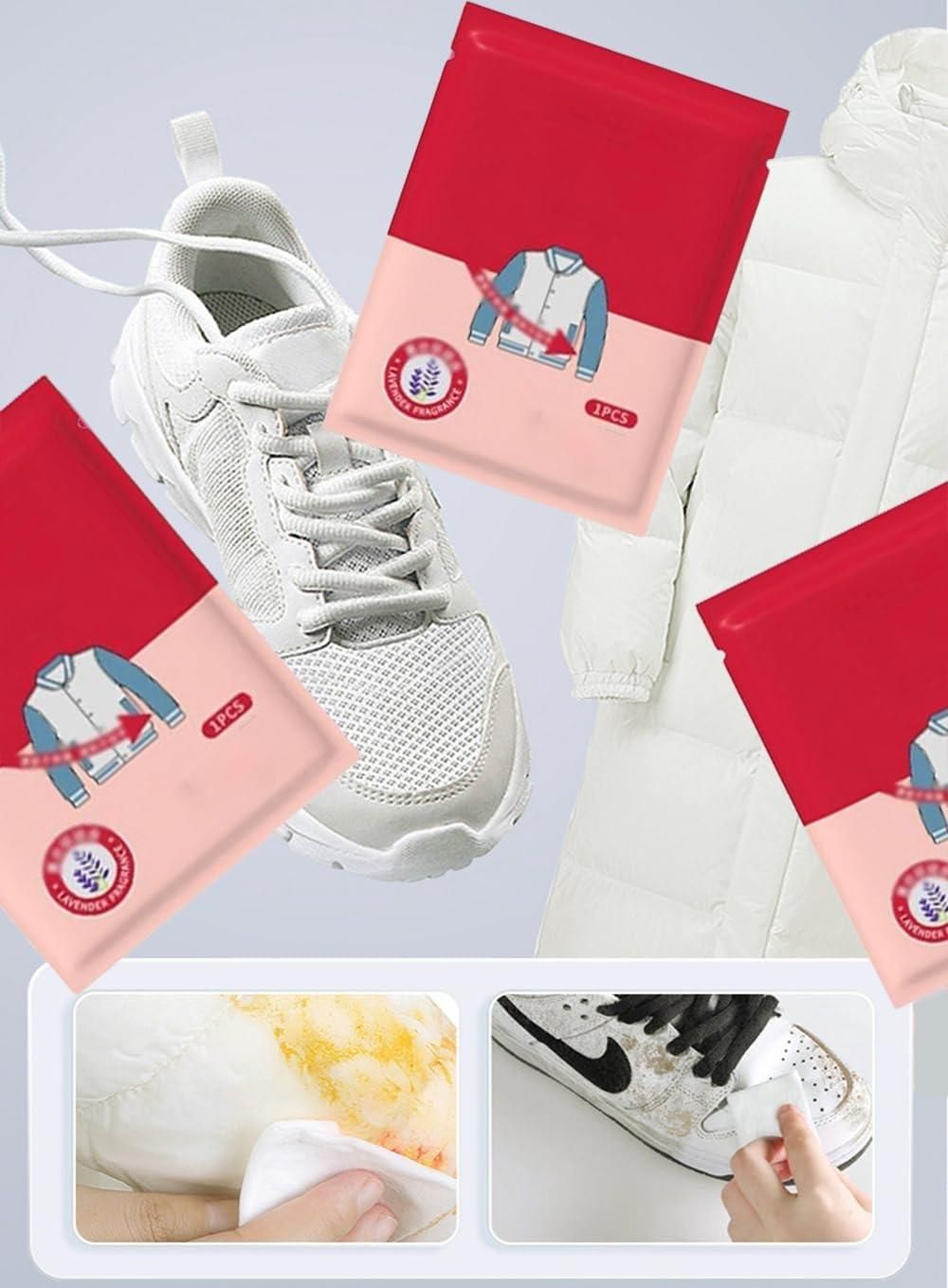 Stain Removal Wet Wipes - Instant Fabric Cleaner for Clothes, Upholstery & Carpets (60 Wipes)