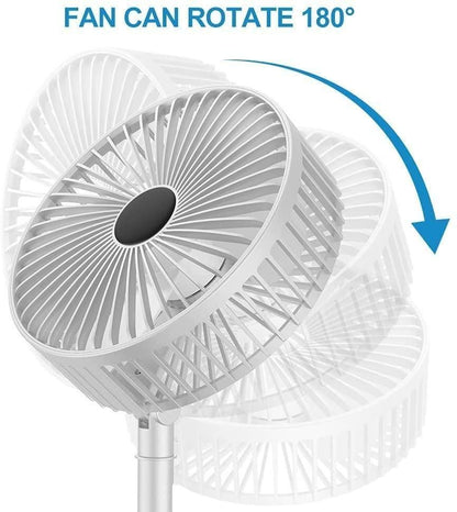 TurboBreeze Pro: Rechargeable High-Speed Desk Fan