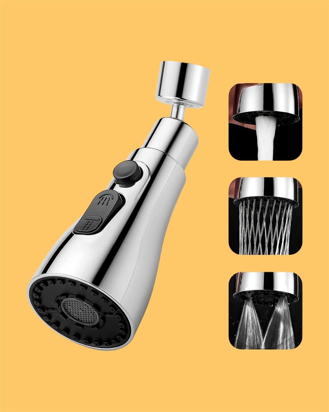3-Mode Kitchen Sink Faucet - Aerate, Shower & Stream Spray for Easy Cleaning